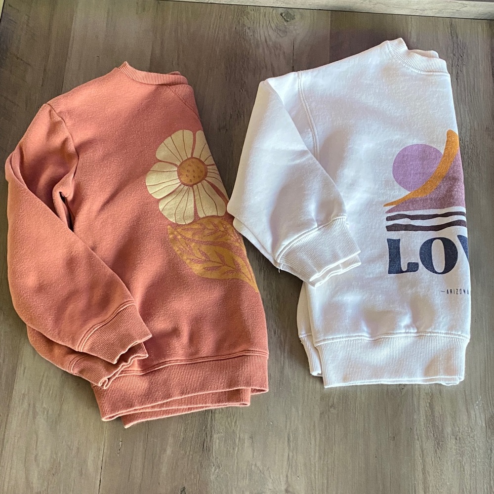 Kids Graphic Sweatshirts - Cream and Orange